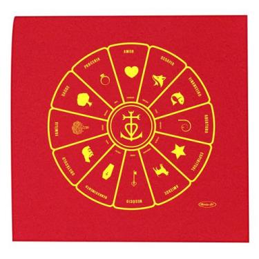 Imagem de Toalha Cigana Tarô Cigano Vermelha com Brilho Esotérico 70CM - Mandala