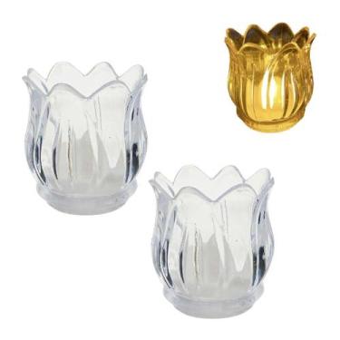 Imagem de 2 Velas LED Luminária Em Plástico Decorativo Enfeite - Multiart