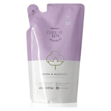 Imagem de Refil hidratante corporal cuide-se bem rosa e algodão 400ml o boticári
