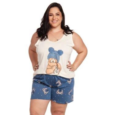 Imagem de Baby Doll Malha Blusa Regata Plus Size G1/G2/G3 Tam Especial - Pijamas