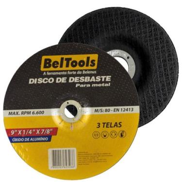 Imagem de 10 Disco de Desbaste 9 x 7/8 Metal Esmerilhadeira Beltools