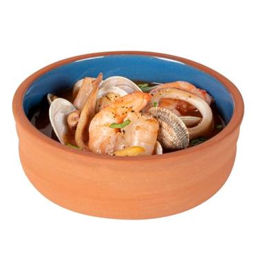 Imagem de Restaurantware -Terra Tek Cazuelas de terracota de 200 ml, 10 potes de barro esmaltados azuis para cozinhar – Pronto para forno, micro-ondas, potes de terracota, laváveis na louça, para cozinhar e