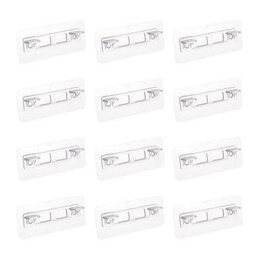 Imagem de HARFINGTON 12 peças de suporte de prateleira de 100 mm/3,94" pinos de suporte de plástico adesivo com pino de prateleira clipes de prateleira para móveis estante de livros guarda-roupa armário de