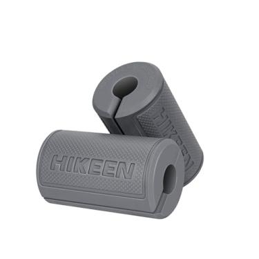 Imagem de Hikeen Barra grossa para halteres, aderência antiderrapante de borracha rígida, alças para levantamento de peso, construção muscular, diâmetro externo de 7 cm