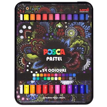 Imagem de Giz Pastel Oleoso Profissional Posca, Uni-Ball, Estojo com 24 cores