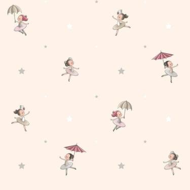 Imagem de Papel de Parede Treboli Creme Bailarinas 5823 - Rolo: 10m x 0,53m - IC
