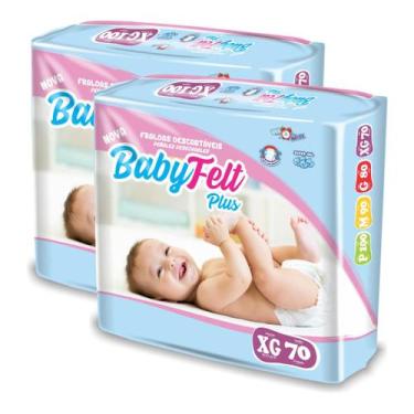 Imagem de Kit 2 Fralda Infantil Baby Felt Plus Direto Da Fábrica, XG