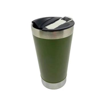 Imagem de Copo Termico Aço Inox Com Tampa E Abridor 473 ml Cerveja Drink Chopp -