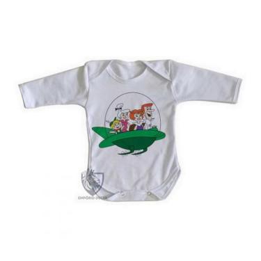Imagem de body nenê criança roupa bebê manga longa  Os Jetsons nave - Empório Du