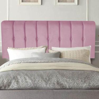Imagem de Painel Estofada Kiara 90 cm Solteiro Quarto para Cama Box Suede Rosa B