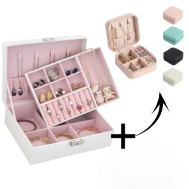 Imagem de Porta Joias Maleta + porta joia viagem com Chave Grande Para Casa ou V