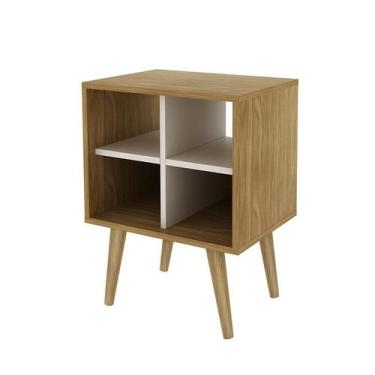 Imagem de Mesa Canto 4 Nichos 45x59,5x33 cm Natural/Off White - Tecnomobili