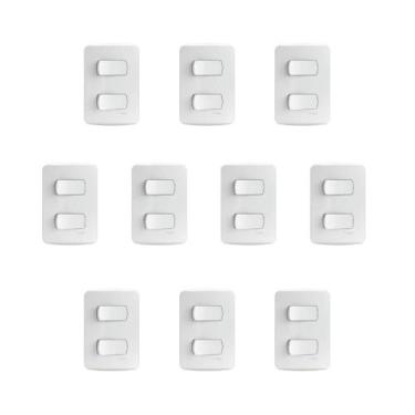 Imagem de Kit 10 Conjuntos Montados 1 Interruptor Simples E 1 Paralelo S3B62090 