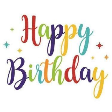 Imagem de Lettering transfer para balão happy birthday g 1 und 1974 - Cromus