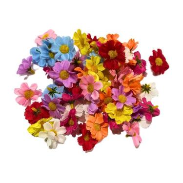 Imagem de Flor Mini Girassol Artificial 100 Unidades Artesanato 4,0cm - Doce Ter