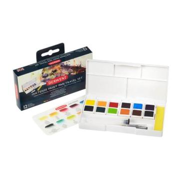 Imagem de Aquarela em Pastilha Inktense Estojo 12 Cores - Derwent, Único