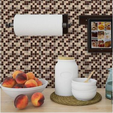 Imagem de Papel De Parede Pastilhas Marrom E Bege - 2,50x0,50m - DEKAL DECOR