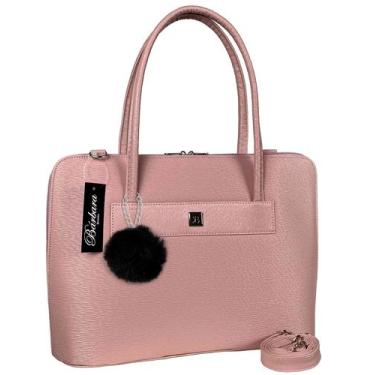 Imagem de Bolsa Feminina Notebook Pasta Maleta Chaveiro Pompom Fashion - Bárbara