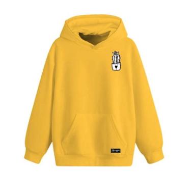 Imagem de Blusão Moletom Canguru Cacto Infantil Personalizado com Capuz e Bolso 