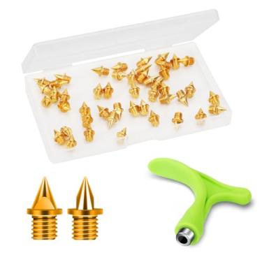 Imagem de Lejof Espigões de aço carbono, 48 peças de pontas mais leves de 1/4 polegada para pista, pontas de substituição de 0,45 gramas para corrida de atletismo ou cross country (ouro 48)