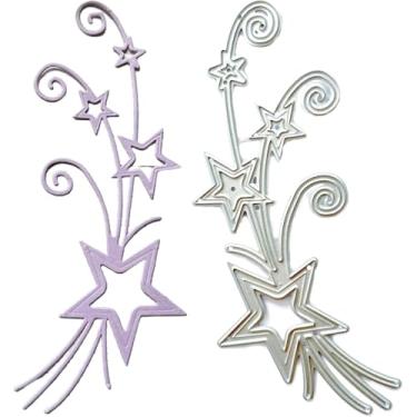Imagem de Cortes de estrela para fazer cartões, recortes de scrapbooking, moldes de corte de metal vazados, parabéns, corte, aniversário, gravação em relevo, modelo de estênceis para decoração de scrap-booking,
