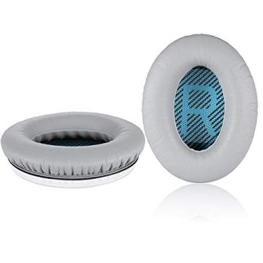 Imagem de Almofadas de ouvido de substituição QC25, kit de almofada de ouvido para Bose Quiet Comfort 25, QuietComfort 15, QC35, QC 2, Ae2, Ae2i, Ae2w, Sound True, Sound Link (apenas orelha redonda), Silver Gray