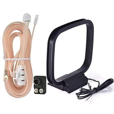 Imagem de Bingfu Antena de fio desencapado AM Loop dipolo de 2 pinos com conector Balun tipo F de 300 – 75 ohm compatível com Pioneer Onkyo Yamaha Marantz Pyle, rádio interno, Bluetooth, sistema de energia e