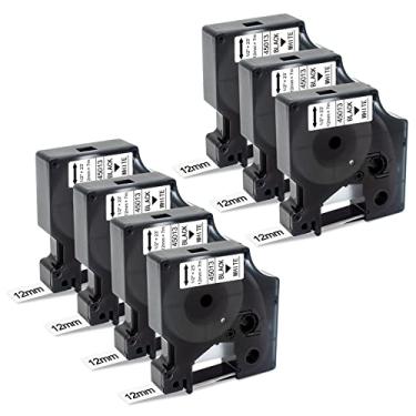 Imagem de 7-Pack Compatible for DYMO D1 Label Maker Refills 45013 Label Tape 12mm, Black on White, 1/2 Inch x 23Ft, S0720530 1/2 Inch D1 Tape for Dymo LabelManager 160 210D 260P 280 360D 420P PnP Label Maker