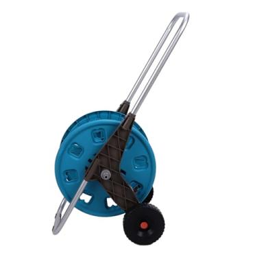 Imagem de Carrinho de Carretel de Mangueira de Jardim Com 2 Rodas Suporte para Cano de água - Segura Mangueira de 60M para Pátios, Gramados e Jardins