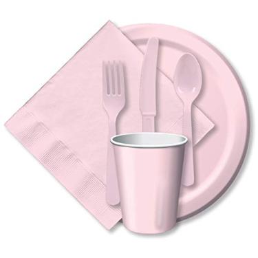 Imagem de Pratos de jantar de papel rosa claro