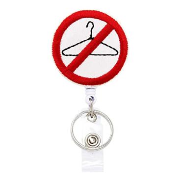 Imagem de No More Coat Hangers Pro Choice Save Roe vs. Wade Badge Reels retráteis, com clipe jacaré e chaveiro, cordão grosso de 61 cm