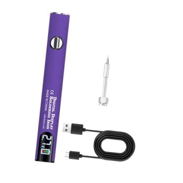 Imagem de IEUDNS Conjunto portátil de ferro de solda sem fio, caneta de solda elétrica, dispositivo de aquecimento doméstico para projetos diy, carregamento usb de 510, Conjunto Violeta