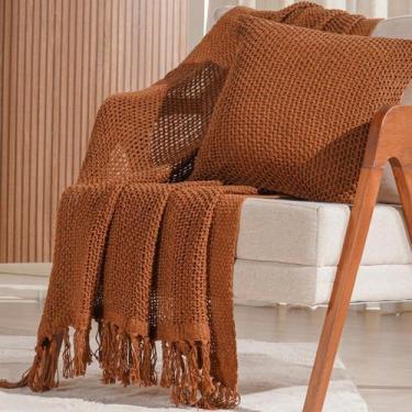 Imagem de Manta Decorativa Atacama New 120x150cm - Tessi, Marrom Portabella