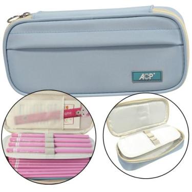 Imagem de Estojo Escolar Organizador Com 2 Divisórias Grande Necessaire - ACP, A