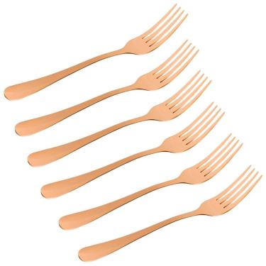 Imagem de Conjunto 6pçs Garfos Refeição Inox Rose Gold Luxo Rústico