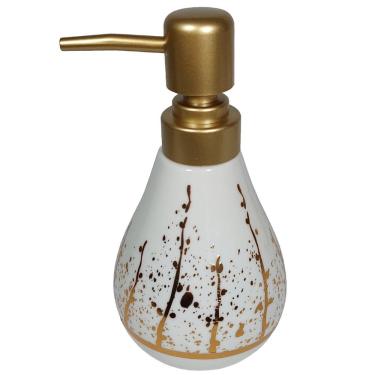 Imagem de Porta Sabonete Liquido De Cerâmica Branco Premium 3D Lavabo