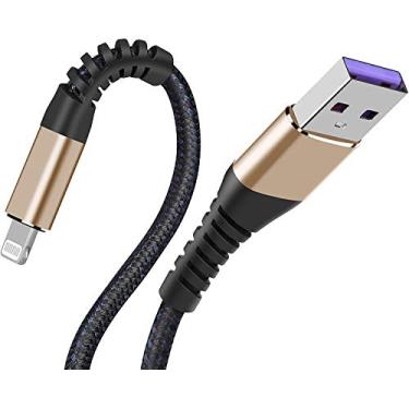 Imagem de Cabo carregador curto de 30.5 cm para iPhone, cabo de carregamento rápido certificado pela Apple, cabo Lightning para iPhone 11/11Pro/11Max/X/XS/XR/XS Max/8/7/6/5S/SE/iPad Mini Air (1,3 m, dourado)
