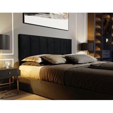 Imagem de Cabeceira Estofada Suspensa para Cama Queen 1,60 Metros - Preto materi