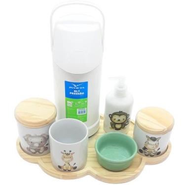 Imagem de Kit higiene bebê Safari 7 pçs Bdj Nuvem pinus Molh Red VD - Antilope D