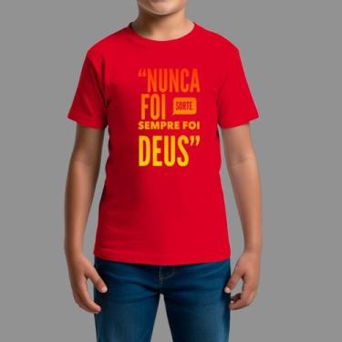Imagem de Camisetas Infatil Básica Masculina Moda Cristã Gola Redonda Nunca Foi 