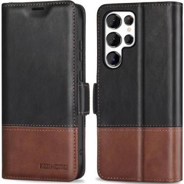 Imagem de Capa de Couro Genuíno KeziHome com Bloqueio RFID para Samsung S24 Ultr