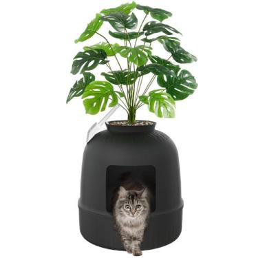 Imagem de Caixa Sanitária para Gato Lifewit com Planta e Colher Artificiais - Pr