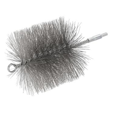 Imagem de PATIKIL Escova de limpeza de chaminé de arame de 10 cm, escova de limpeza de chaminé redonda de aço inoxidável com encaixe NPT de 1/4 para tubos de secador de barraca de fogão a lareira, prata