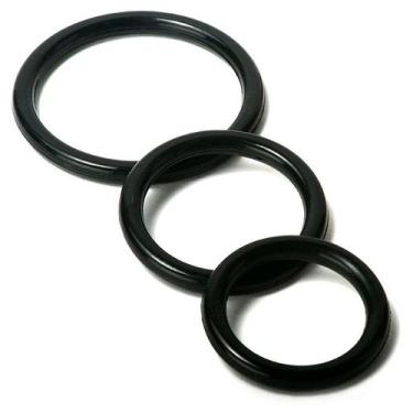 Imagem de Anel peniano kit com 3 tamanhos - GREEN BABY, PRETO