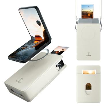 Imagem de TELESIN° Capa magnética para impressora fotográfica instantânea portátil Xiaomi Mi/1S, bolsas transversais para impressora instantânea Xiaomi (apenas capa) branca