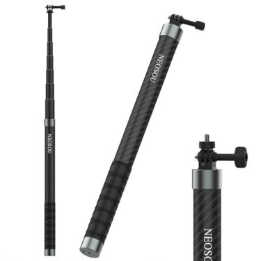 Imagem de Bastão de selfie com haste longa de 102 polegadas para GoPro Insta360, telescópico/fibra de carbono/leve/à prova d'água/haste de extensão grande angular de motocicleta para Go Pro Insta 360 X5 X4 DJI