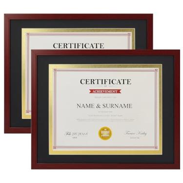 Imagem de Giftgarden Moldura de diploma de 21 x 28 cm, pacote com 2, moldura de 28 x 35,5 cm, fosco até 20,5 x 21, certificado de grau de prêmio com tapetes, parede e mesa