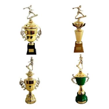 Imagem de Kit 4 Trofeus Para Campeonato Festival Destacando A Mesa - Brasil Gold