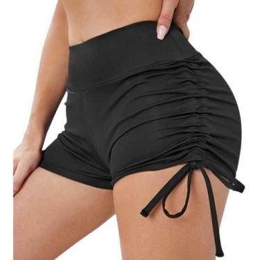 Imagem de Short de Academia Fitness Feminino Laço Lateral Cós Duplo Adulto - NoB