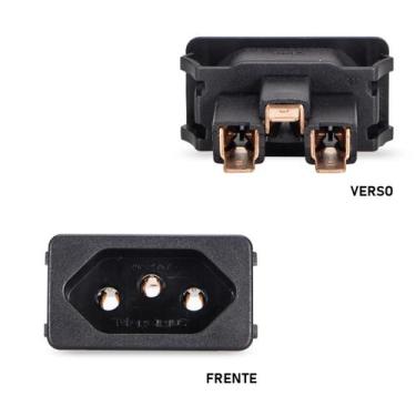 Imagem de Tomada Embutir Fêmea Painel Aparelhos 3 Pinos 20A Preto MG - MarGirius